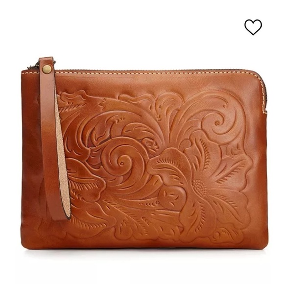 Patricia Nash Cassini Tooled Leather Wristlet - Picture 1 of 10
